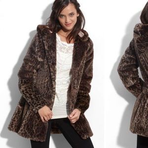 Free People All About Town Leopard Hooded Jacket